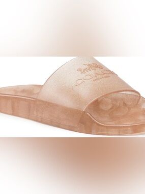 COACH ULYSSA Rubber Slide Dark Gold